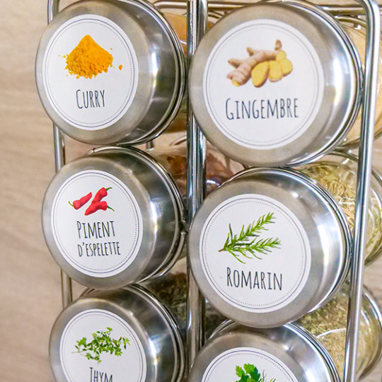 Étiquettes pour pots à épices à imprimer GRATUITEMENT - Bazar