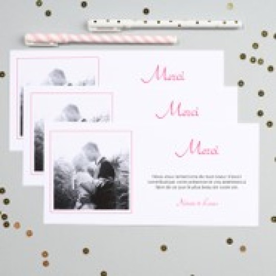 carte de remerciements mariage