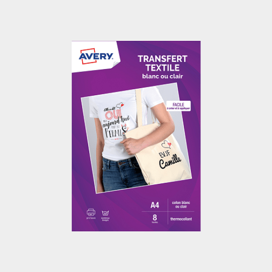 Transfert textile blanc