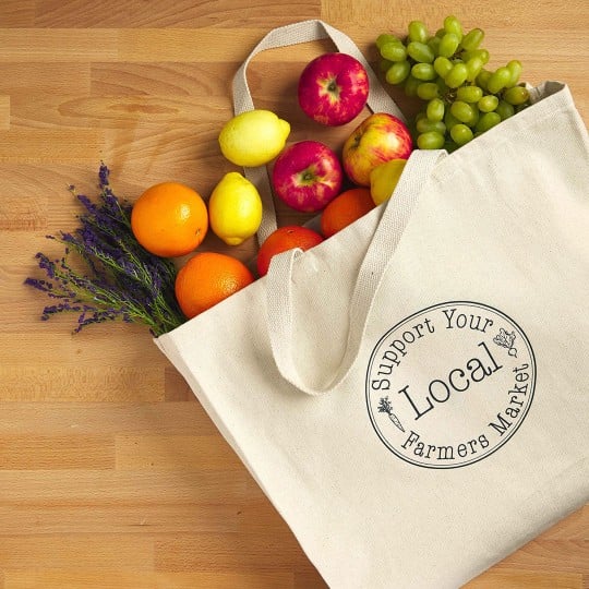 Tote bag local personnalisé avec un transfert textile