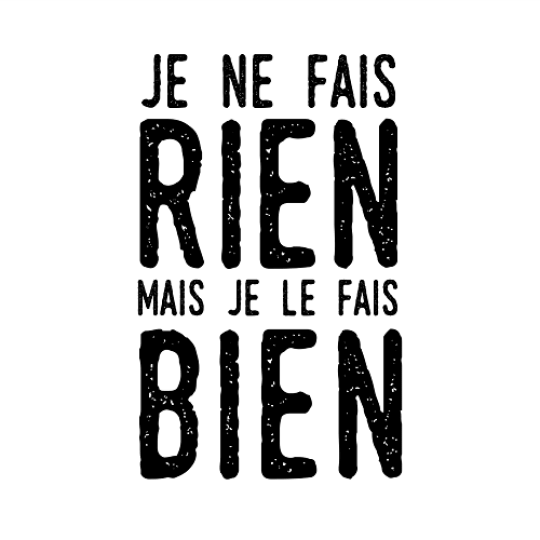 Modèle gratuit transfert textile je ne fais rien