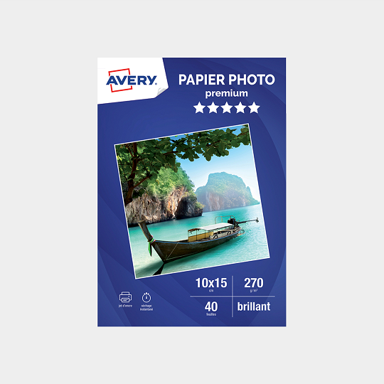 Papier photo brillant AVERY - 50 feuilles 200g-m² - Format A4 - Impression  jet d'encre