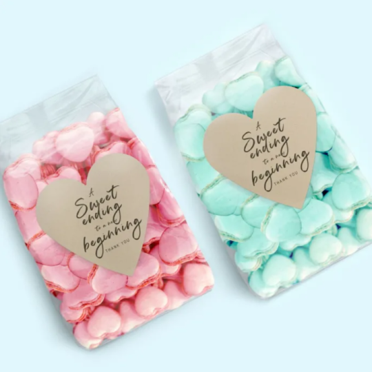 étiquettes personnalisées kraft pour sachets de bonbons