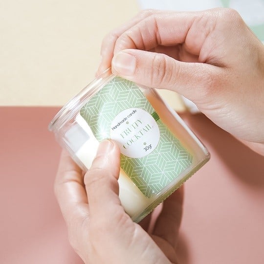 Etiquettes bougies en plastique