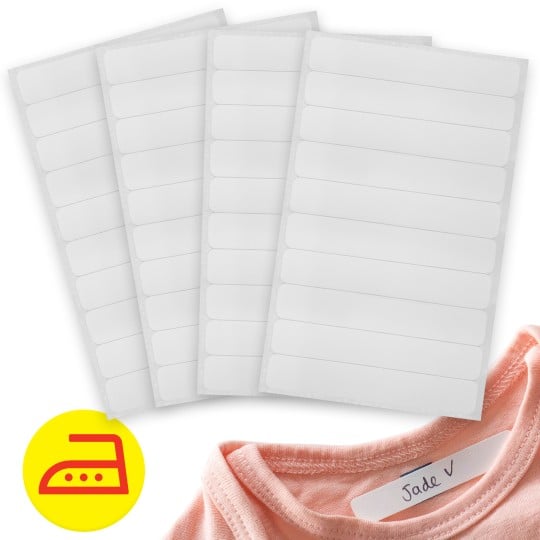 40 étiquettes vêtements thermocollantes