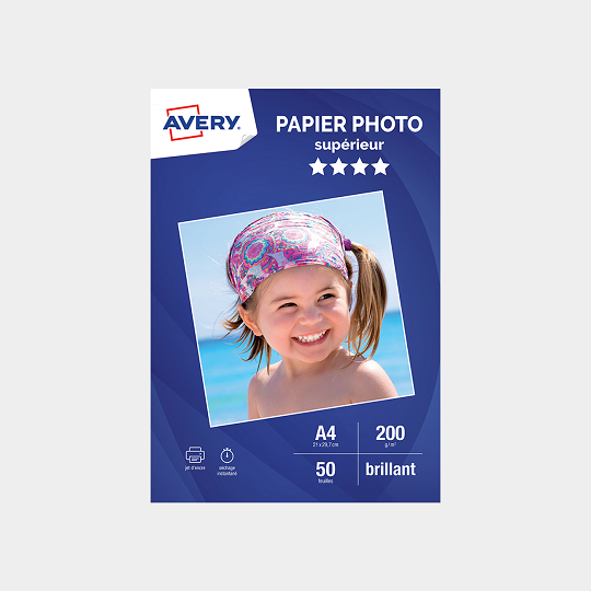 Papier photo brillant A4 Avery