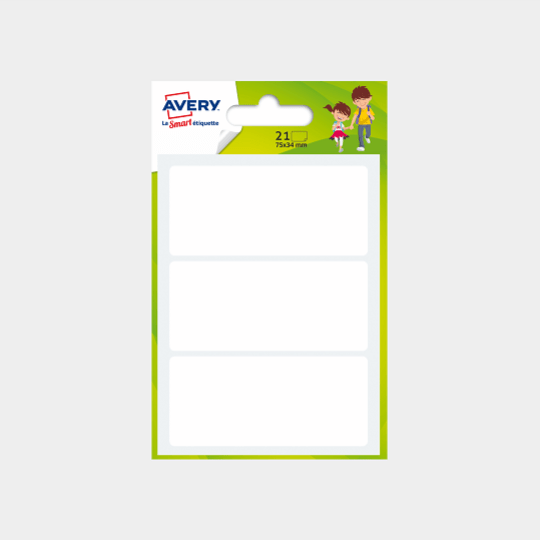 Etiquettes cahiers blanches Avery ETMU21