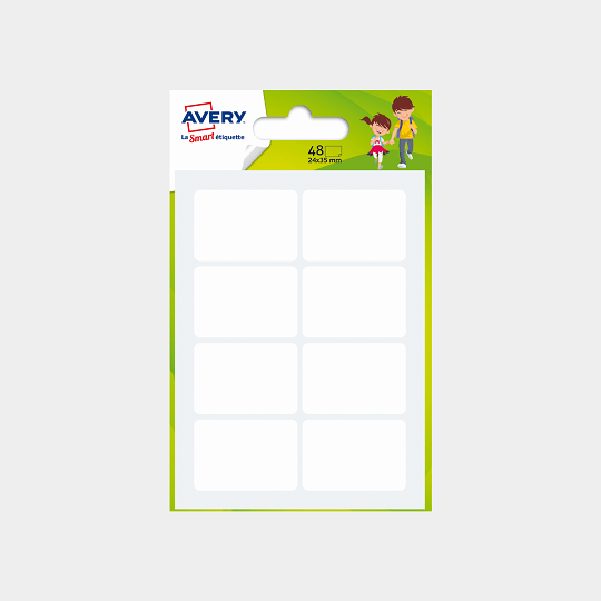 Etiquettes cahiers blanches Avery ETMU48