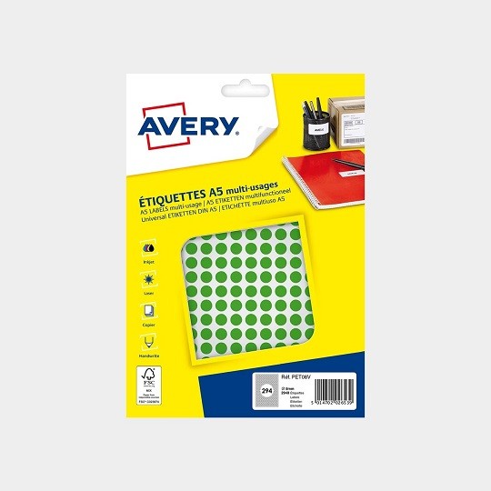 Avery - 48 Étiquettes épices imprimées - rondes 35 mm Pas Cher