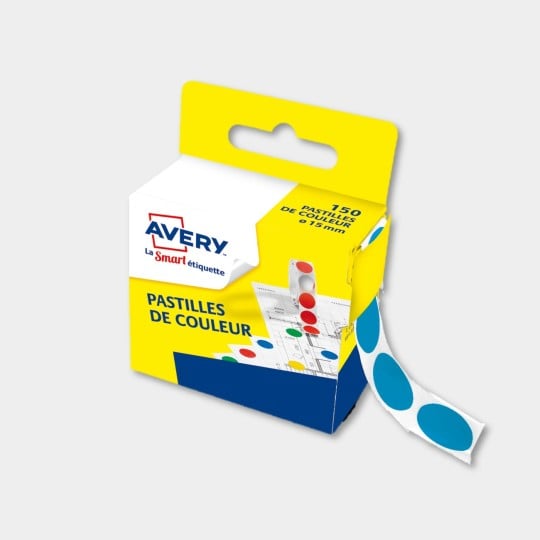 Pastilles bleues autocollantes rondes