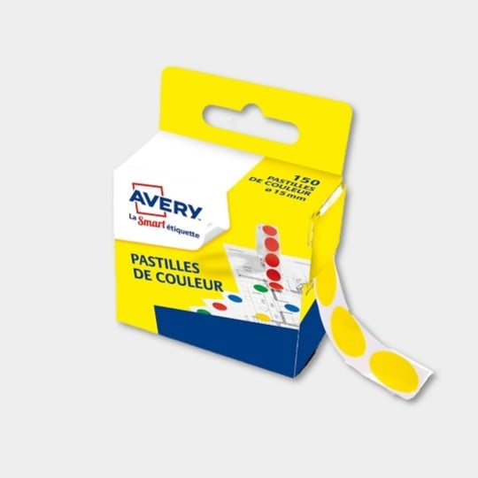 Pastilles jaunes autocollantes rondes