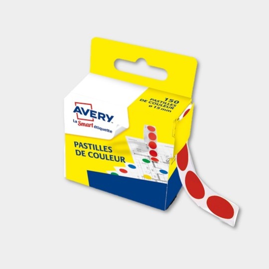 Pastilles rouges autocollantes rondes