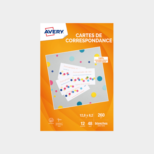Cartes de correspondance vierges Avery C2318-12