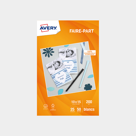 Cartes faire-part vierges Avery C2361-20