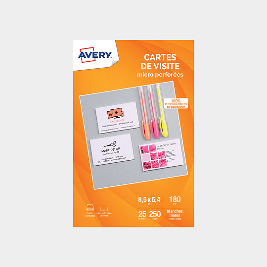 Cartes de visite vierges microperforées Avery C32010-14
