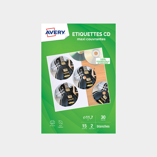 Etiquettes CD autocollantes Avery J8676-12