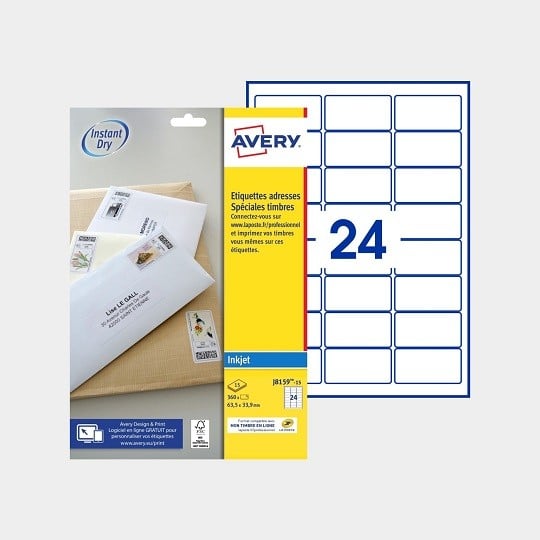 Etiquettes timbres autocollantes J8159-15