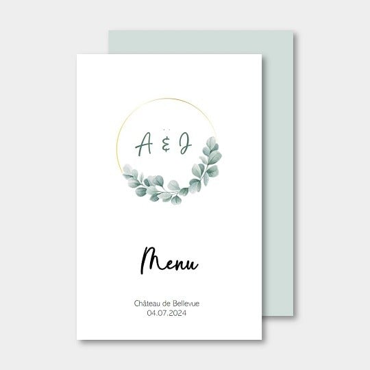 Carte menu personnalisée recto verso