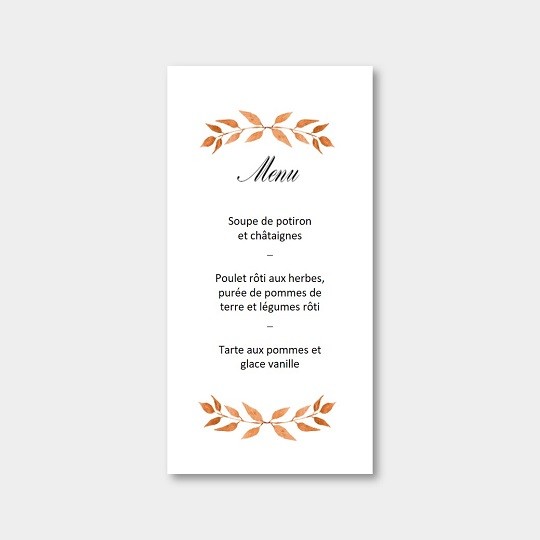 Catte Menu personnalisée