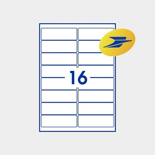 Planches de 16 étiquettes timbres autocollantes Avery