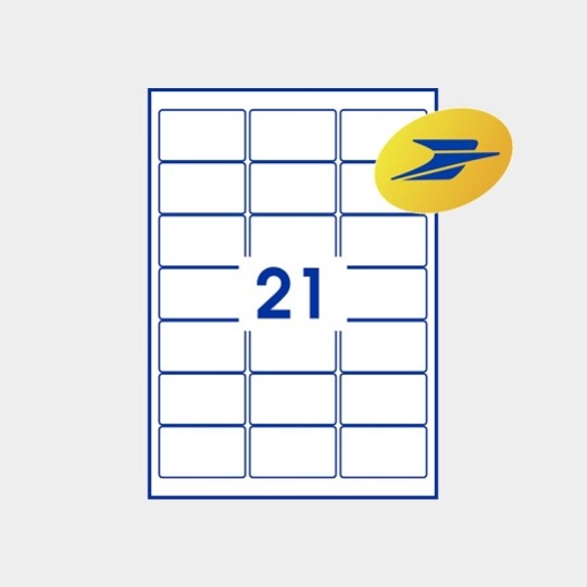 Planches de 21 étiquettes timbres autocollantes Avery