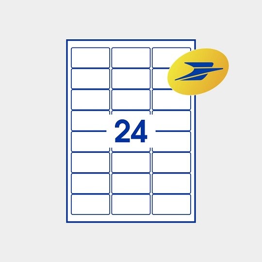 Planche de 24 étiquettes timbres autocollantes Avery
