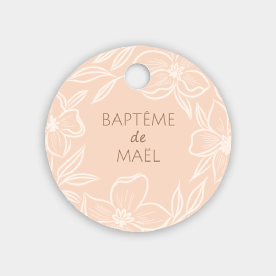 design d'étiquette américaine ronde pour un baptême