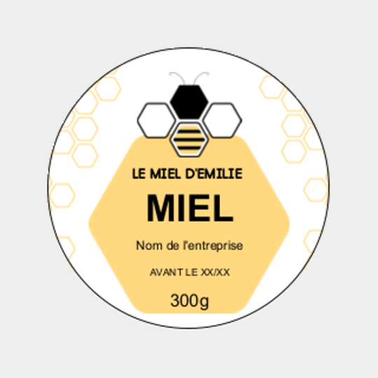 Design etiquette pour pot de miel