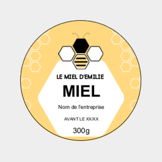 Design Etiquette pour pot de miel abeille graphique