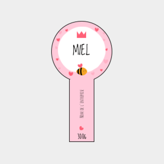 Design étiquette pot de miel amour d'abeille