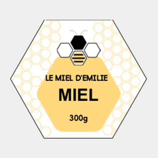 Design d'étiquette pour pot de miel abeille graphique