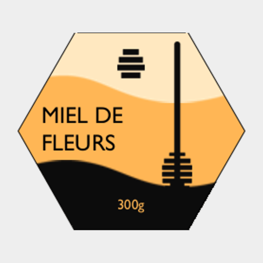 Design étiquette miel cuillère
