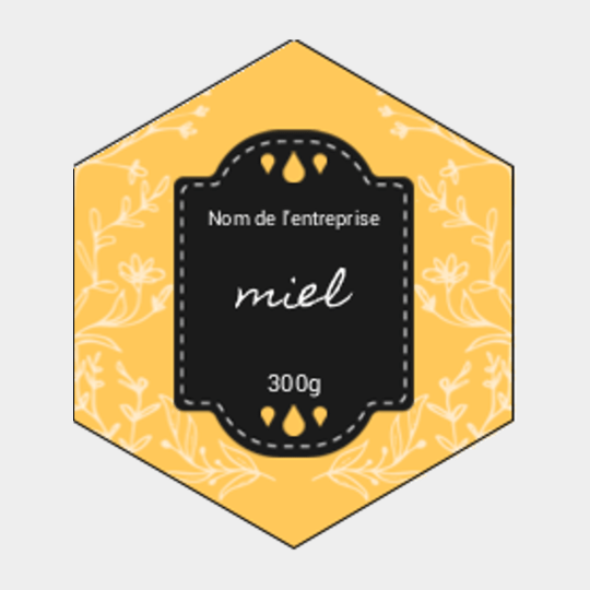 Design étiquette pot de miel fleurs