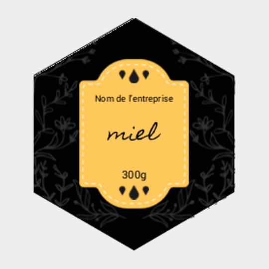 Design étiquette pot de miel fleurs