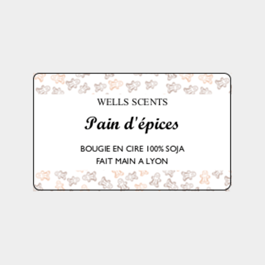 design d'étiquette bougie personnalisée rectangulaire modèle pain d'épices