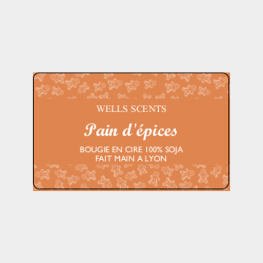 design d'étiquette bougie personnalisée rectangulaire modèle pain d'épice