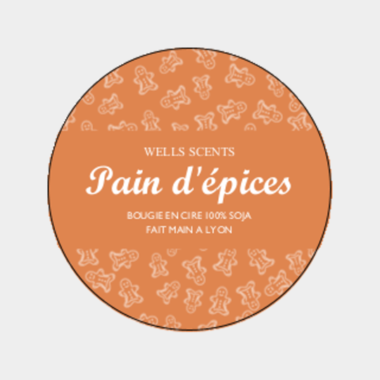 design d'étiquette bougie personnalisée ronde modèle pain d'épice