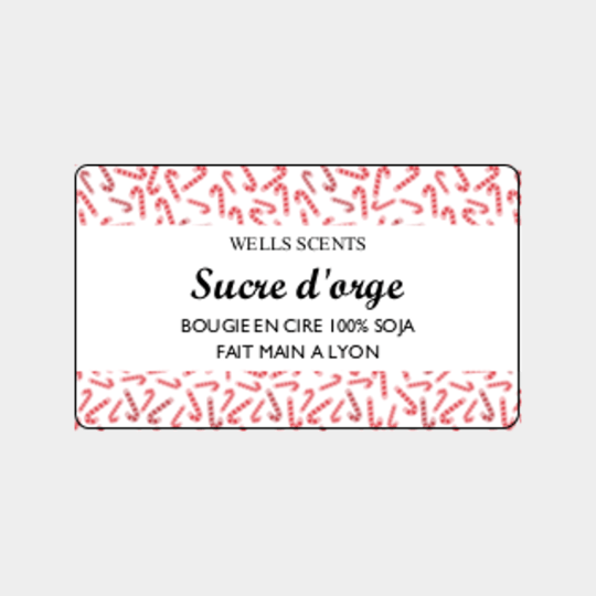 design d'étiquette bougie personnalisée rectangulaire modèle sucre d'orge