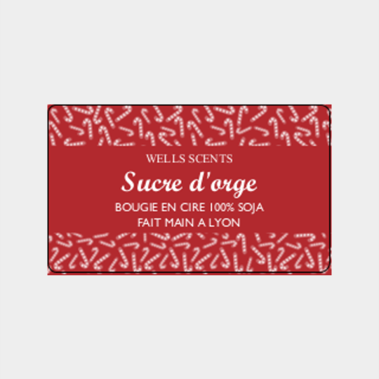 design d'étiquette bougie personnalisée rectangulaire modèle sucre d'orge