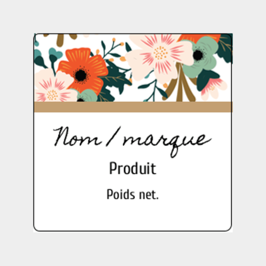 Design étiquette fleurs