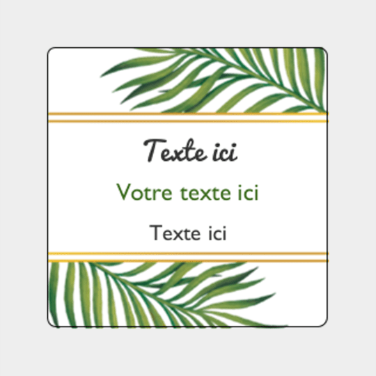 design étquettes palmiers