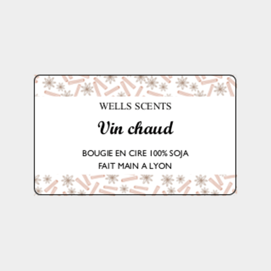 design d'étiquette bougie personnalisée rectangulaire modèle vin chaud