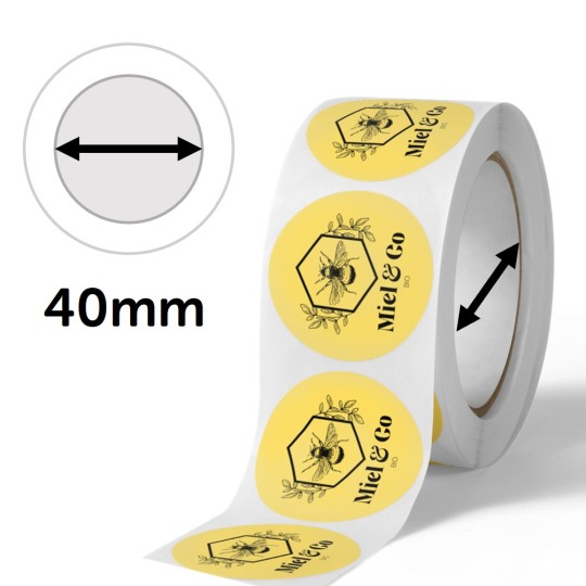 étiquettes en rouleaux avec un mandrin de 40 mm