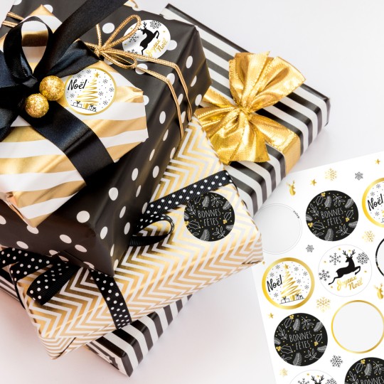 Etiquettes Noël pour paquets cadeaux