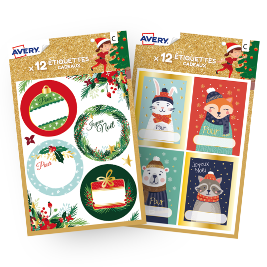 12 Etiquettes adhésives de Noël - Sweety Xmas - Jour de Fête - Emballages  cadeaux - Idées de Cadeaux de Noël