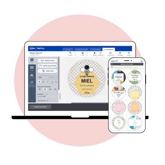 Créer un projet dans Avery Design & Print