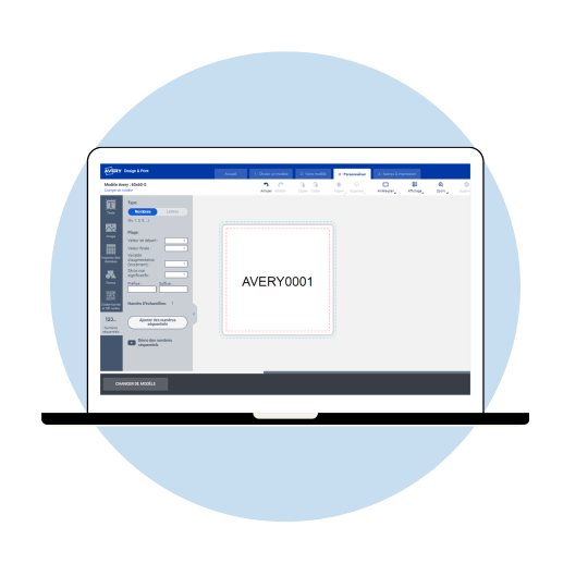Générateur de numéros séquentiels du logiciel Avery Design & Print