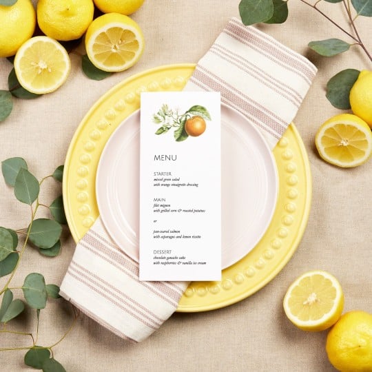 Carte menu personnalisé