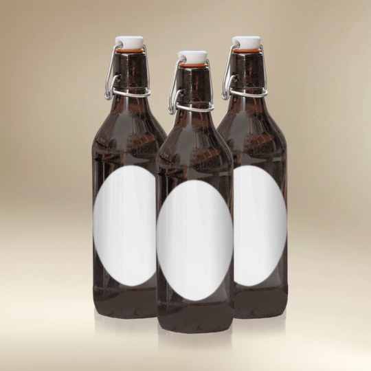 Etiquette bière ovale 50x60mm pour bouteille de 25 cl