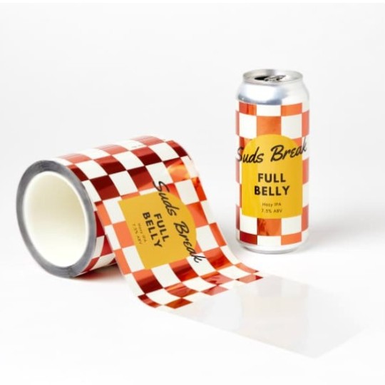 étiquettes personnalisées en rouleaux pour canette de bière